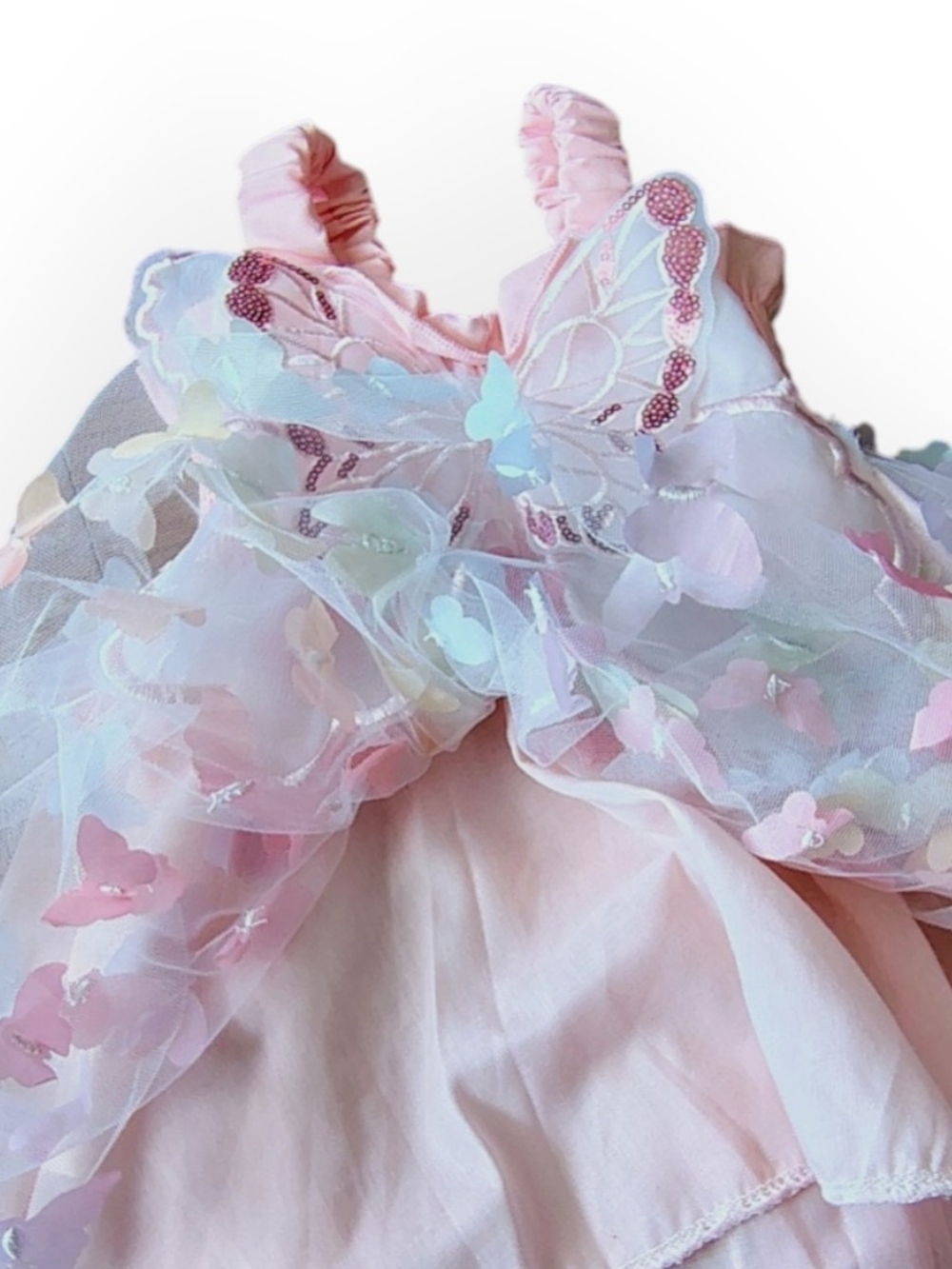 Pink Pastel Butterfly Tulle Dress - Picture 3 of 4